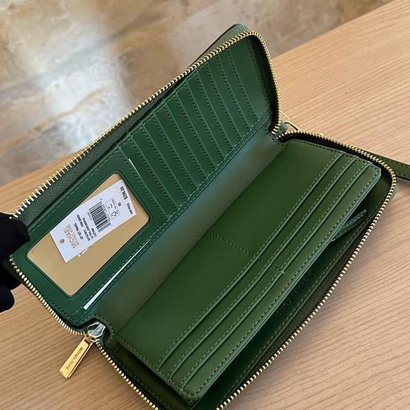 Michael Kors Medium Mirella Palm Tree tote handbag&wallet Green NWT Authentic - Picture 12 of 13